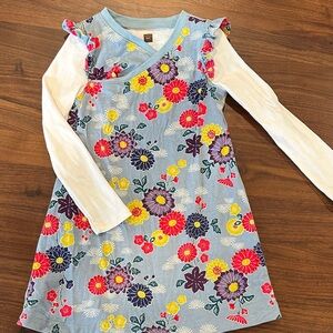 Tea Collection Blue Floral Kids Dress